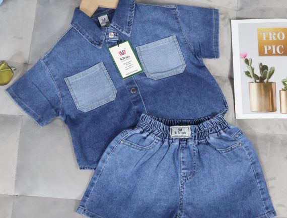 SET JEANS XANH CHO BÉ TRAI SJ 201-1